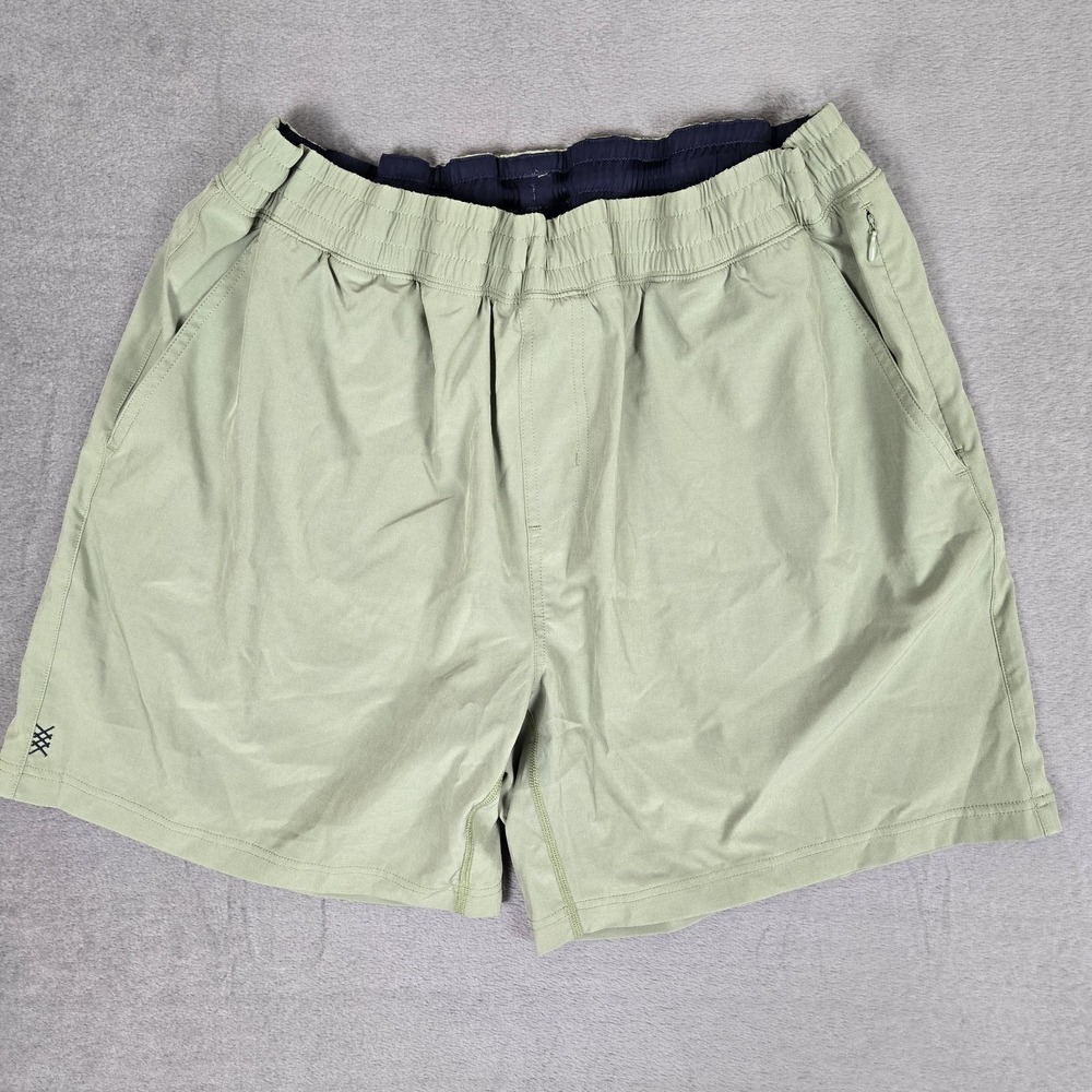 Rhone Mako Shorts Mens 2XL Green Elastic Waist Lightweight 6" Inseam 100116